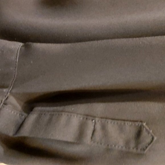 Cynthia Rowley Black Sheer Blouse Button Up V (Sp) - Picture 7 of 9